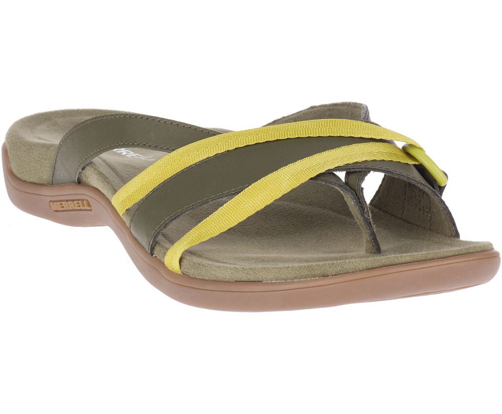 Merrell Sandals Olive - District Kindra Thong - Womens 61BZIUTQO